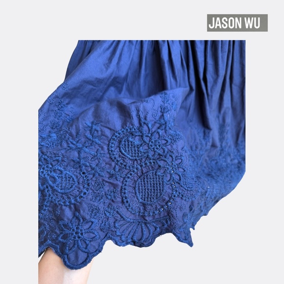 Jason Wu Multi-Tier Eyelet Maxi Dress – Women’s Size M – Navy Blue - Picture 3 of 6